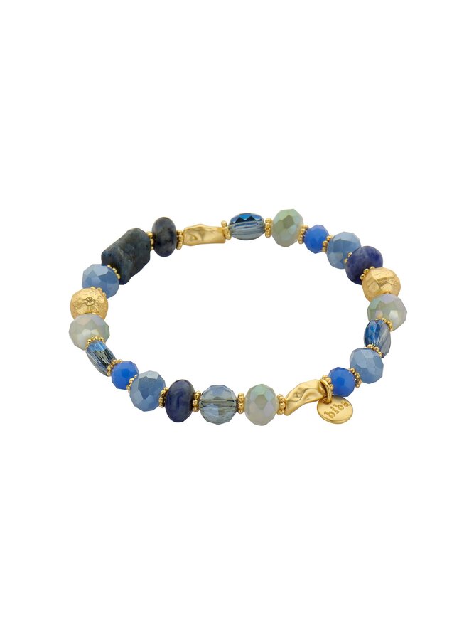 Armband Posh Pieces Blauw Goud-Biba