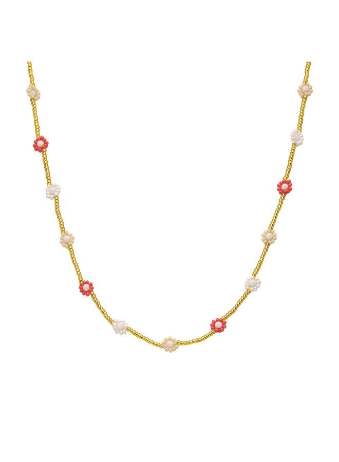 Biba Bloemenketting Roze -Wit-Goud - Mix 03