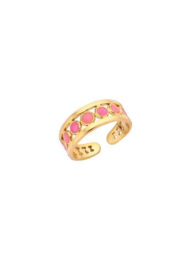 Ring Colorful Joy Roze -verstelbaar - Biba