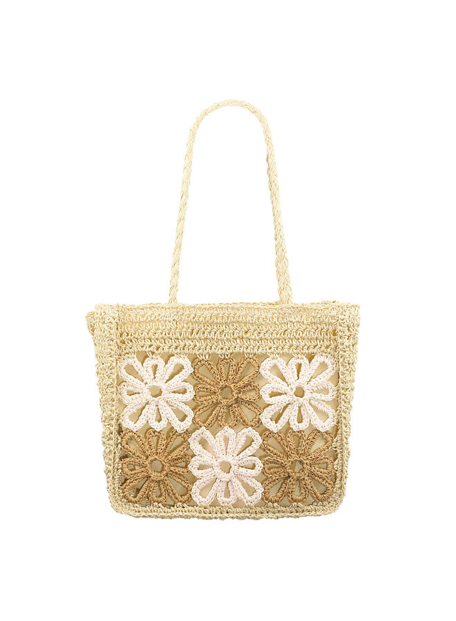 Strandtas Flower Off-White