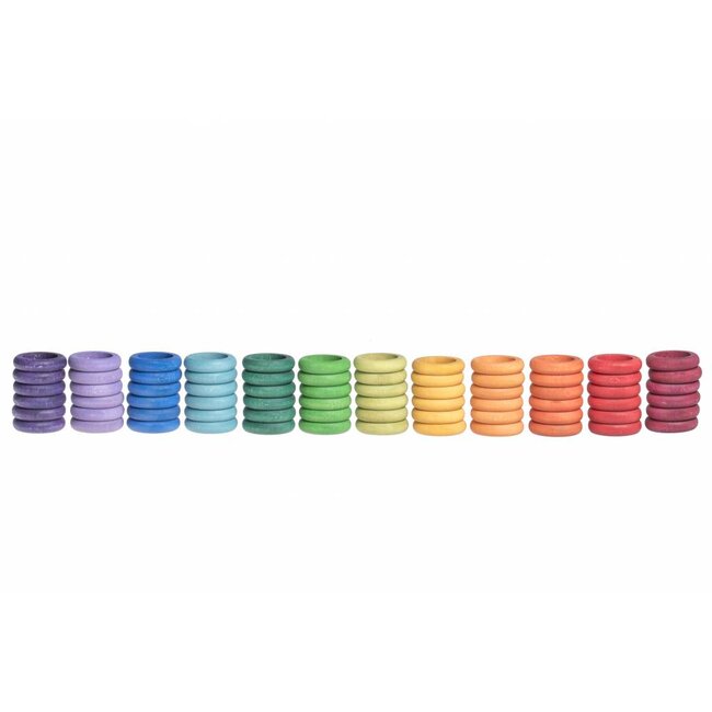 Grapat Set van 72 regenboog ringen