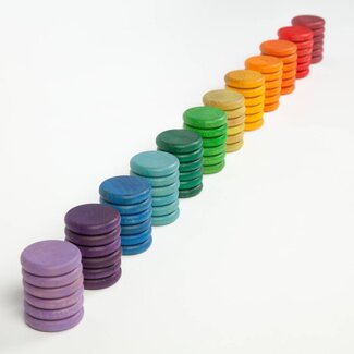 Grapat Grapat Set van 72 regenboog munten
