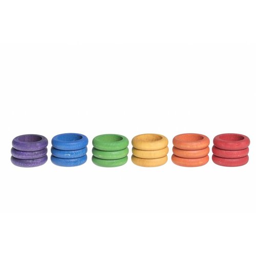 Grapat Grapat Set van 18 houten ringen Grapat Grapat Set van 18 houten ringen