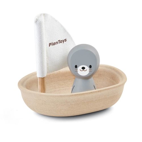 Plan Toys Plan Toys Zeilbootje Zeehondje Plan Toys Plan Toys Zeilbootje Zeehondje