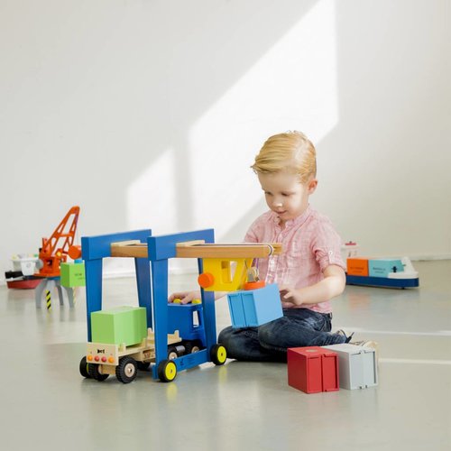 New Classic Toys New Classic Toys Containerkraan op wielen