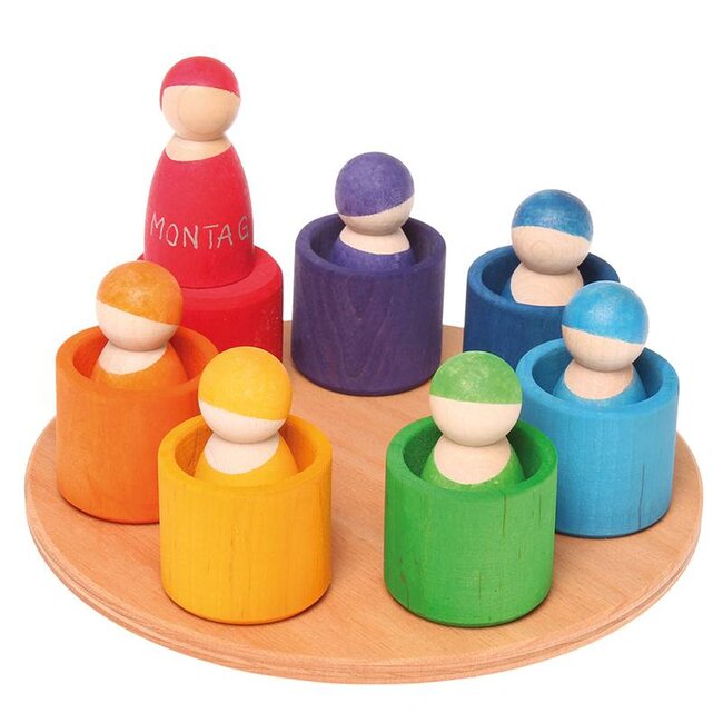 Grimms  7 vriendjes in bakjes in regenboogkleuren