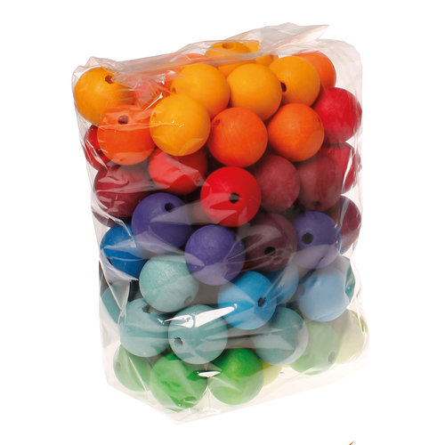 Grimms Grimms Houten Kralen 96 stuks 30 mm Grimms Grimms Houten Kralen 96 stuks 30 mm