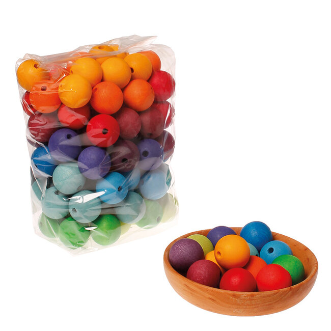 Grimms Houten Kralen 96 stuks 30 mm