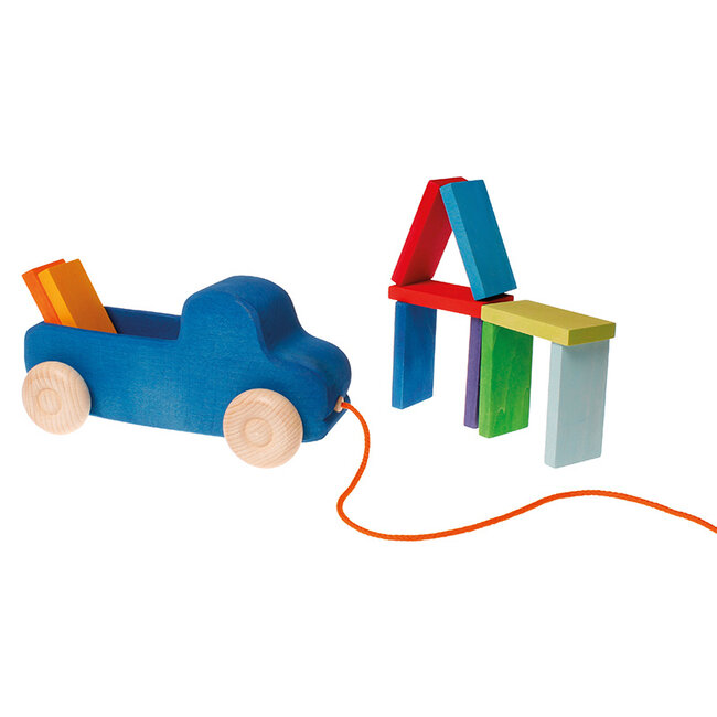 Grimms Houten Vrachtwagen met gekleurde blokken