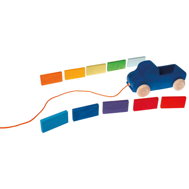 Grimms Houten Vrachtwagen met gekleurde blokken