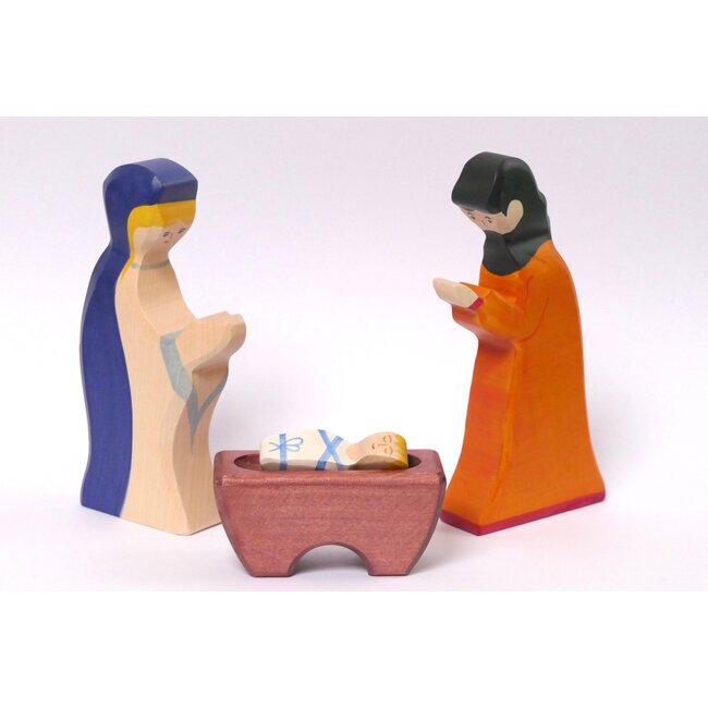 Holztiger Jozef & Maria & kindje Jezus (set van 3 stuks)