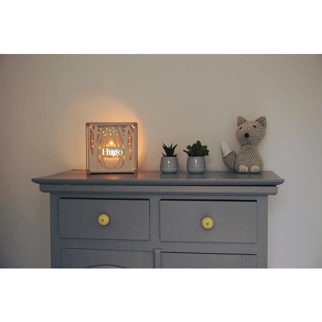 Houten lamp met eigen naam - Vlinders
