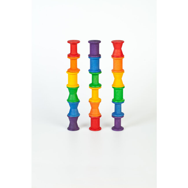 Grapat Set van 18 regenboog klossen