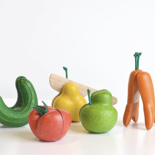 Plan Toys Plan Toys Kromkommer Groente en snijfruit Plan Toys Plan Toys Kromkommer Groente en snijfruit