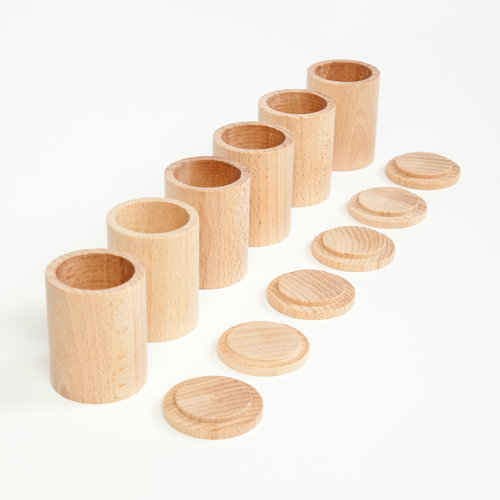 Grapat Grapat Cups met Deksel - 6 stuks - naturel Grapat Grapat Cups met Deksel - 6 stuks - naturel