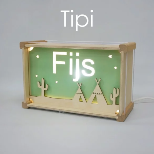 Houtlokael Naamlamp DeLuxe Tipi Houtlokael Naamlamp DeLuxe Tipi