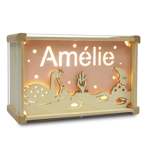 Houtlokael Naamlamp DeLuxe Zwaantjes Houtlokael Naamlamp DeLuxe Zwaantjes