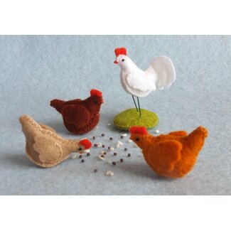 Atelier Pippilotta  Atelier Pippilotta 3 kippen en een haan