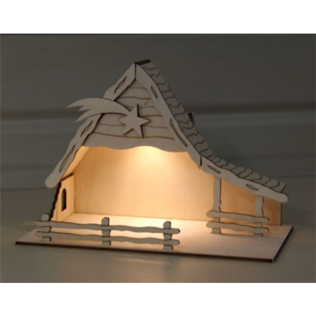 Kerststal "Bethlehem"  met zonne-verlichting