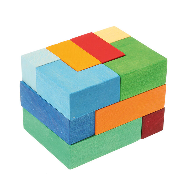 Grimms Bouwset Vierkant klein inclusief boek met  voorbeelden!