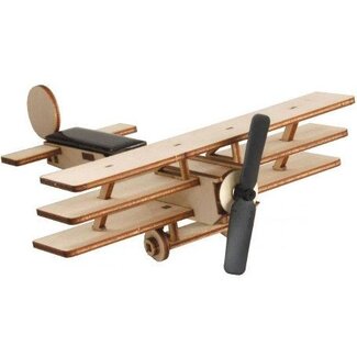 Bouwpakket - Driedekker vliegtuig met zonnepaneel