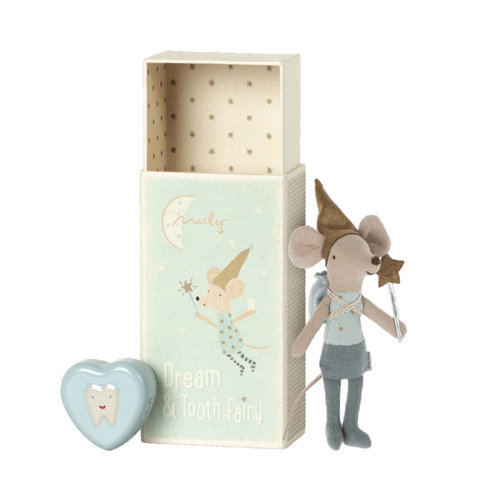 Maileg Maileg Tandenfee Muis blauw met doosje Maileg Maileg Tandenfee Muis blauw met doosje