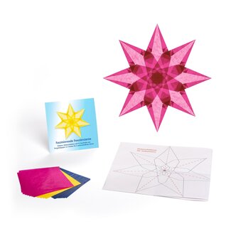 Fascinerende Raamsterren vouwen - Blauw, Geel, Magenta