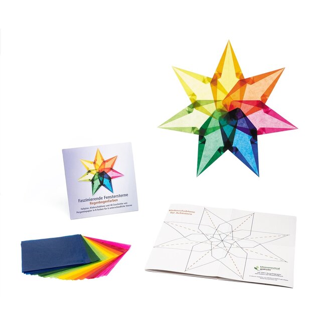 Fascinerende Raamsterren vouwen - Regenboog kleuren