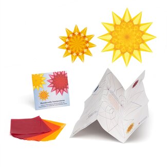 Prachtige Raamsterren vouwen - rood, goudgeel, oranje