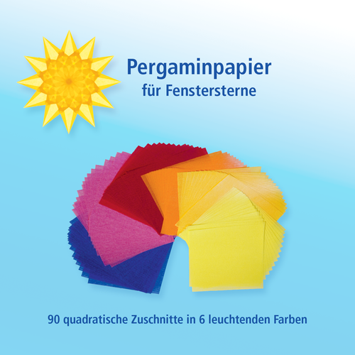 Papieren ster vouwen Raamsterren vouwen - extra pergamijnpapier, set van 90 vellen Papieren ster vouwen Raamsterren vouwen - extra pergamijnpapier, set van 90 vellen