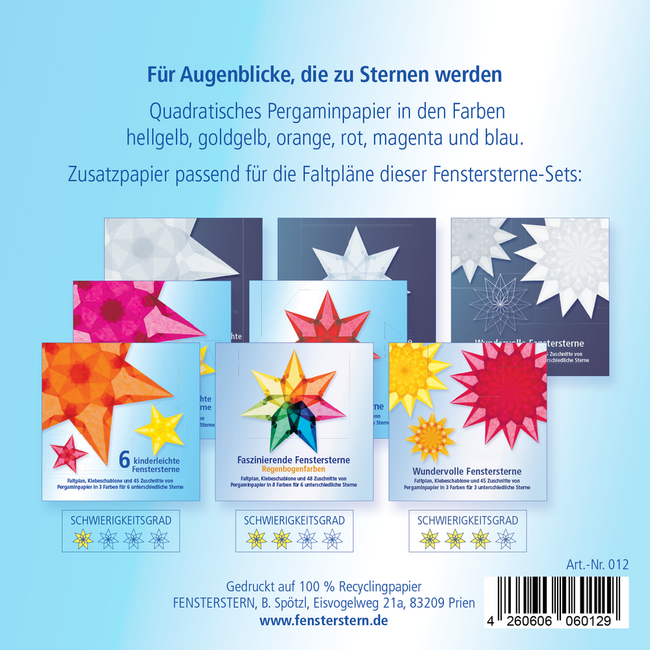 Raamsterren vouwen - extra pergamijnpapier, set van 90 vellen