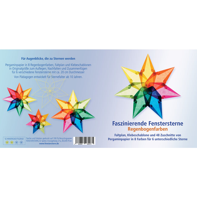 Fascinerende Raamsterren vouwen - Regenboog kleuren