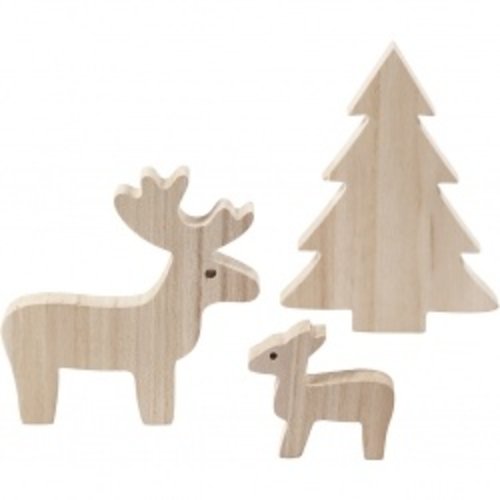 Hout & Plezier Houten Rendieren set Hout & Plezier Houten Rendieren set