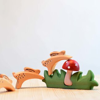 Bumbu Toys Bumbu konijnen en paddenstoel set