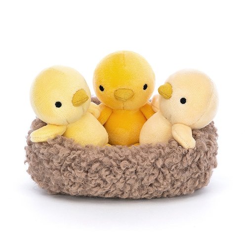Jellycat Knuffels Jellycat kuikentjes in een nest Jellycat Knuffels Jellycat kuikentjes in een nest