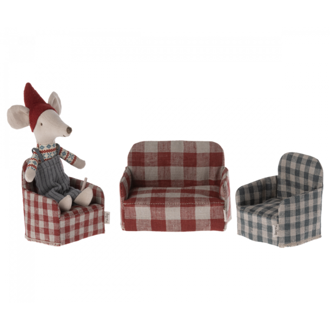 Maileg Stoffen stoel - rood