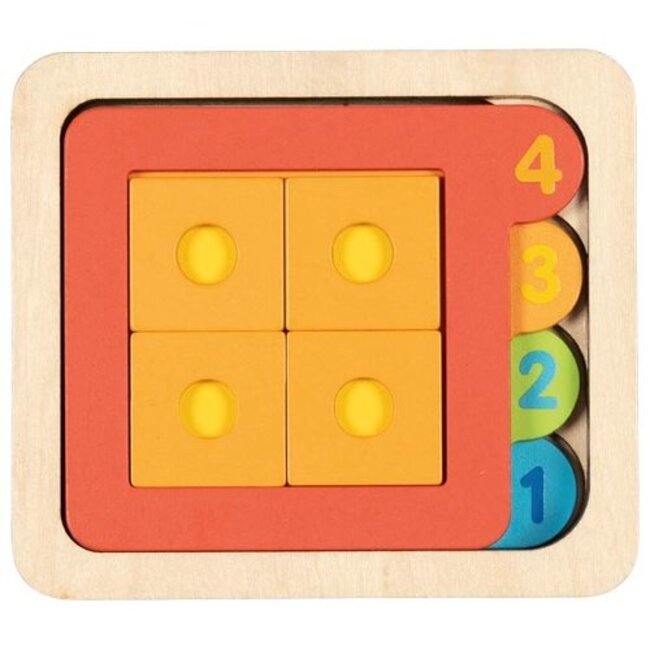 Goki houten puzzel - tellen en vormen