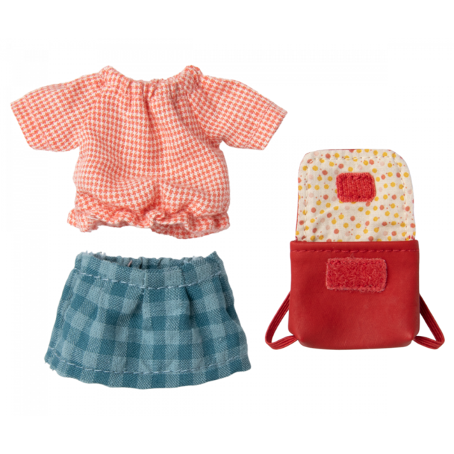 Maileg driewieler muis met tas rood, grote zus