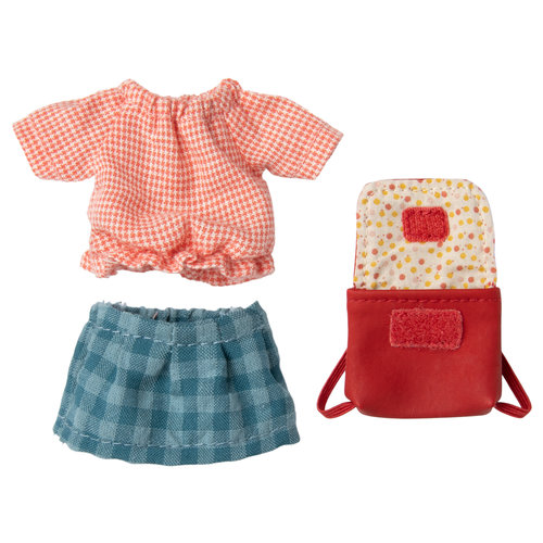 Maileg Maileg Kleding en tas voor grote zus - rood Maileg Maileg Kleding en tas voor grote zus - rood