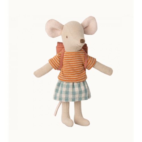 Maileg Maileg driewieler muis met tas oud roze, grote zus Maileg Maileg driewieler muis met tas oud roze, grote zus