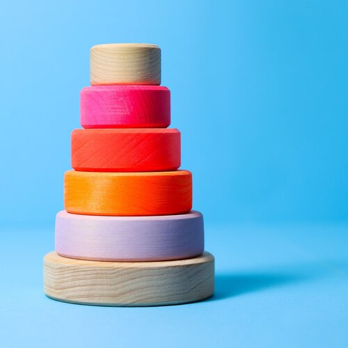 Grimms Grimms Stapeltoren Neon Roze Klein Grimms Grimms Stapeltoren Neon Roze Klein