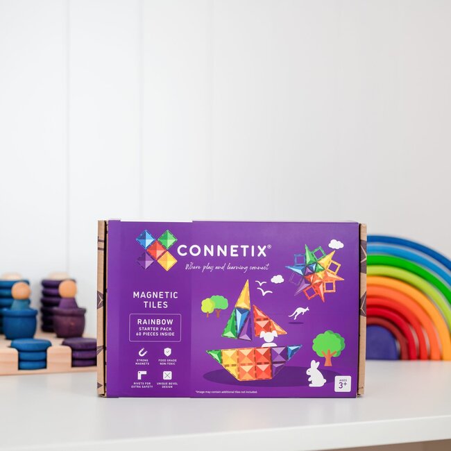Connetix - Magnetische tegels -Rainbow Starter Pack 60 stuks