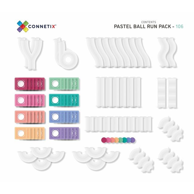 Connetix - Pastel Ball Run Pack 106 stuks