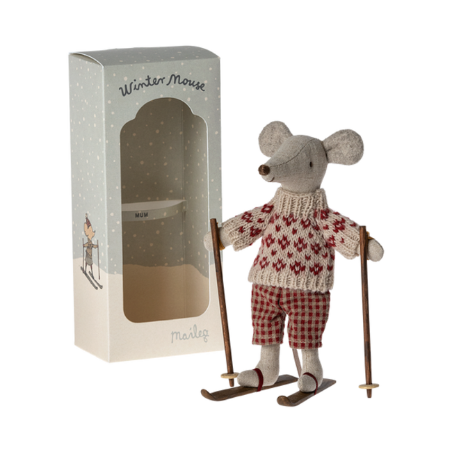Maileg Winter Muis met Ski set - Moeder Muis