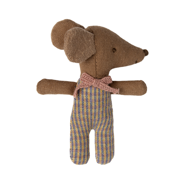 Maileg baby muis meisje in doosje , donker