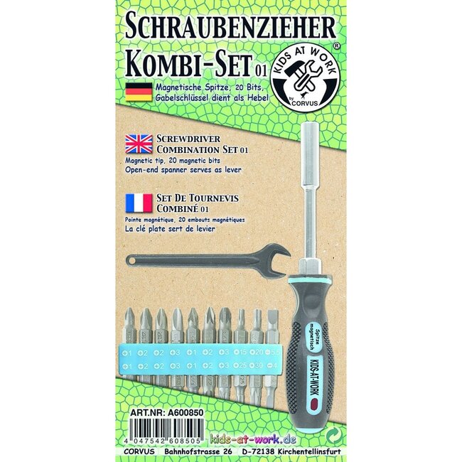 Kids at work Schroevendraaier combi set