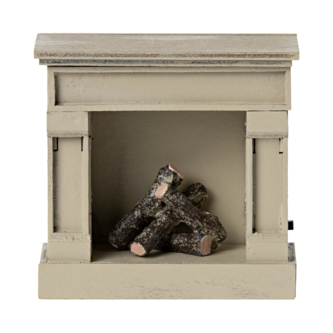 Maileg Haard Off White met licht