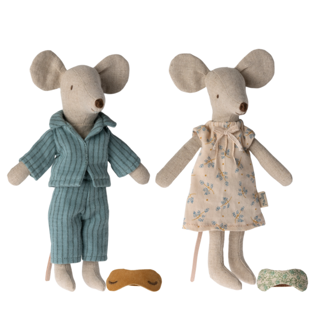 Maileg vader en moeder muis in sigarendoos