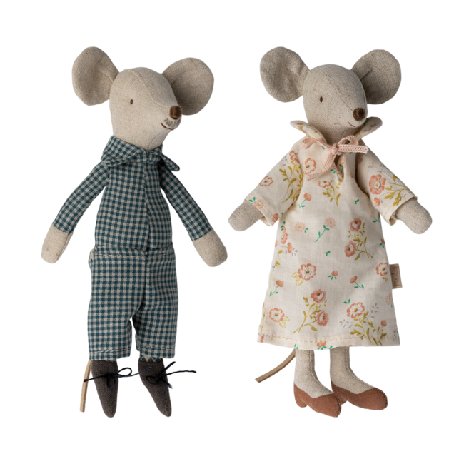 Maileg opa en oma muis in sigarendoos