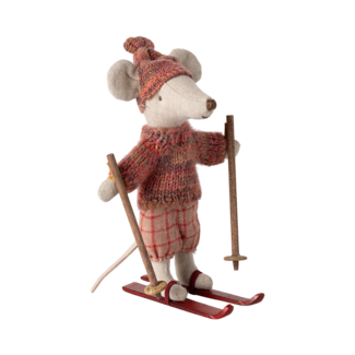 Maileg Maileg Winter Muis met Ski set - Grote Zus - rose